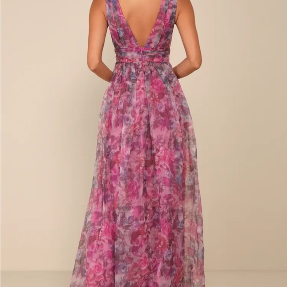 Garden Romance Magenta Floral Maxi Dress- lulus NEW with tags XL - Picture 2 of 4